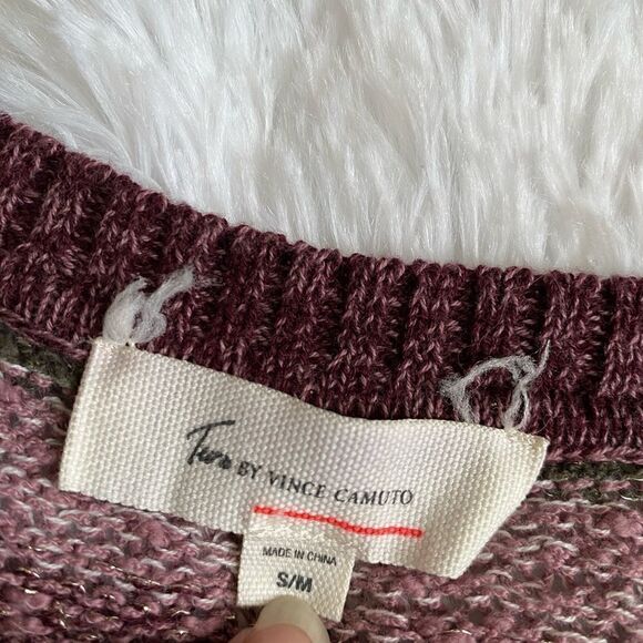 Two by Vince Camuto Sweater Poncho Metallic Specks Multicolor Womens Size Small - Picture 6 of 7